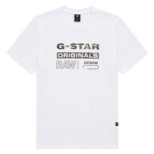 G-Star Mens Graphic Print T-Shirt / White